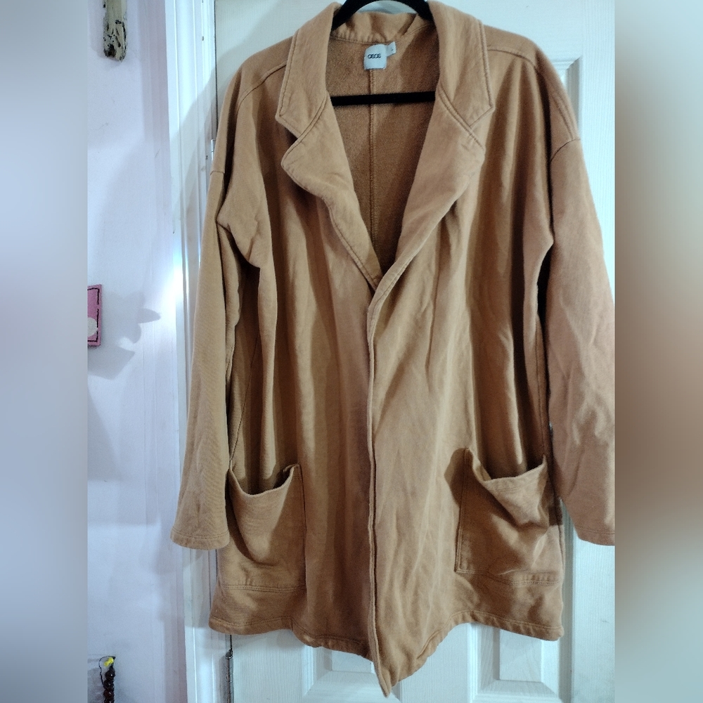Men's Asos Brown Khaki Double hidden Button Cardigan Large 40 - 42 Chest